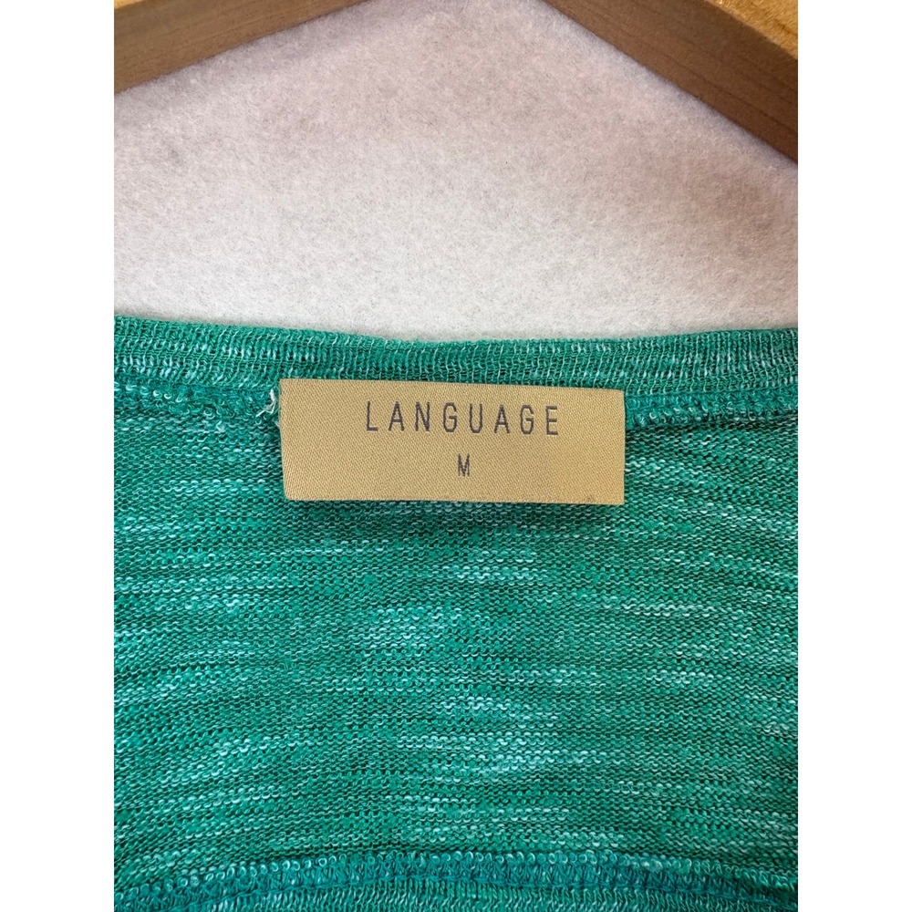 Anthropologie Green Ombre Cutout Back Slub Knit Top Womens M Boho Coastal Summer - Picture 6 of 7